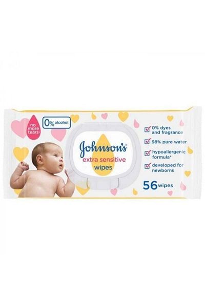 Johnson Baby Wipes for Ultra-Sensitive Skin - 56 Wipes