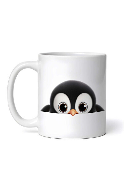 OEM Εξατομικευμένη λευκή κούπα, κοτοπουλάκι πιγκουίνος, INOVATIX®. 330ml