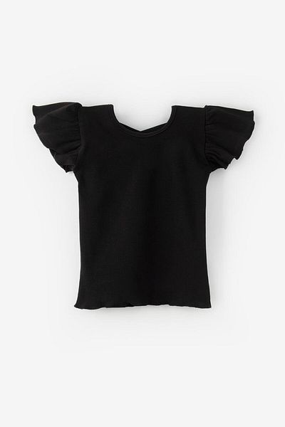 Le Mabelle Black Girl's T-Shirt with Cross Back - Julie