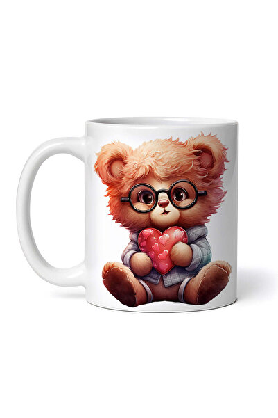 OEM Cană albă personalizată, Ziua Îndrăgostiților, Ursuleț pufos, INOVATIX®. ...