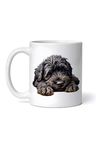 OEM Εξατομικευμένη Λευκή Κούπα, Μαύρο Ρώσικο Τεριέ, Inovatix®. 330ml