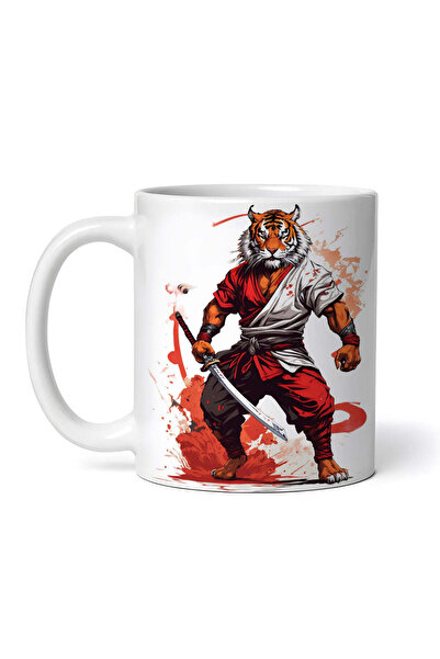 OEM Εξατομικευμένη Λευκή Κούπα, Fighting Tiger, Inovatix®. 330ml