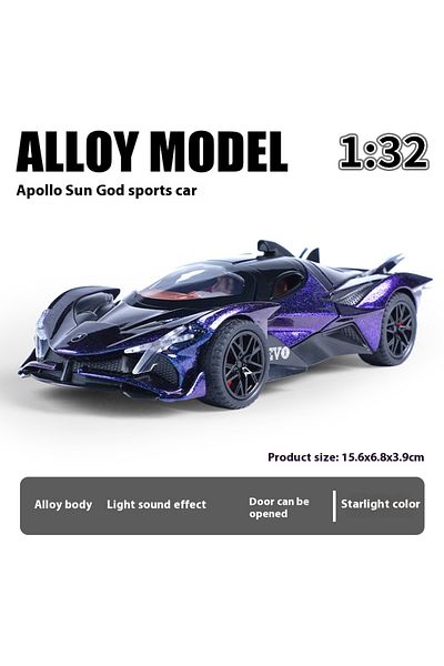 Choice Purple With Box 1:32 Scale Apollo Evo Alloy Toy Model - Futuristic Design, Sound & Light Effects, Sp