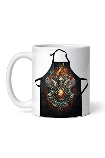 OEM Cană albă personalizată, șorț de bucătărie cu desene cu pietre, Inovatix®...