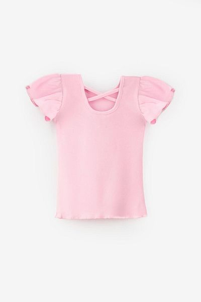 Le Mabelle Pink Girl's T-Shirt with Cross Back - Julie