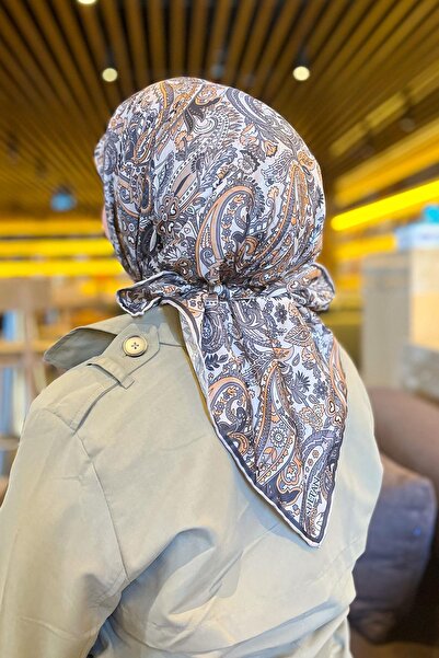 Sultan Eşarp Sultan Soft Cotton Scarf - Ethnic Pattern - Sse0237-30 - Orange, Mink