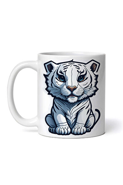 OEM Εξατομικευμένη Λευκή Κούπα, Λευκό Λιοντάρι, Inovatix®. 330ml