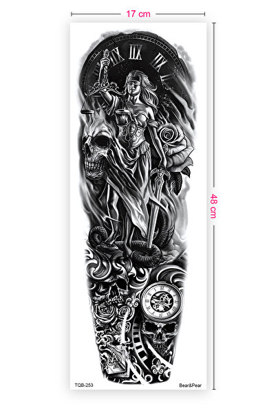 BP Tattoo Justice Kol Dövmesi Kol Kaplama Dövme Tattoo