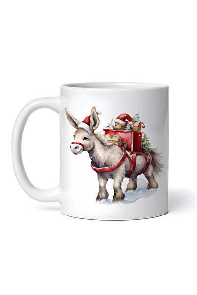 OEM Εξατομικευμένη Λευκή Κούπα, Χριστουγεννιάτικο Γαϊδουράκι, Inovatix®. 330ml