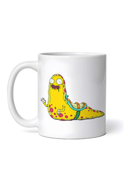 OEM Εξατομικευμένη λευκή κούπα, Rick and Morty Κίτρινο και ροζ πλάσμα γυμνοσά...