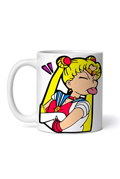 OEM Cană albă personalizată, Sailor Moon scoțându-și limba, Inovatix®. 330 ml