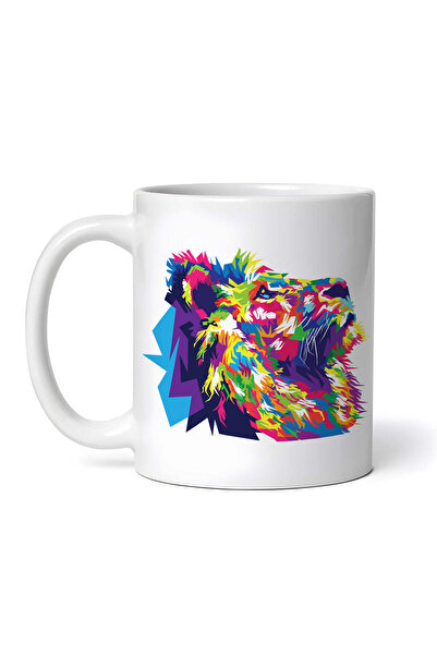 OEM Εξατομικευμένη λευκή κούπα, Rainbow Lion, INOVATIX®. 330 ml