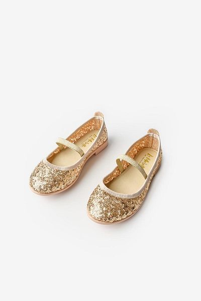 Le Mabelle Gold Sequined Girl's Ballerina Ballet