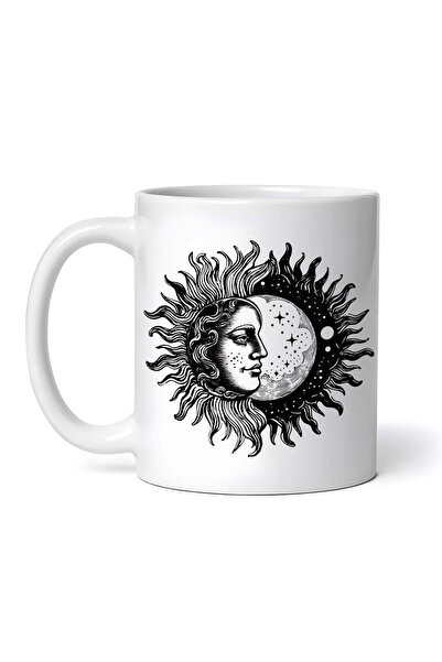 OEM Cană albă personalizată, Lună și soare bicoloră, INOVATIX®. 330ml