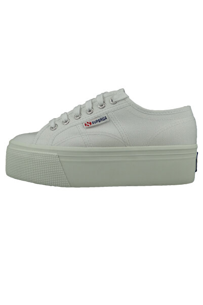 Superga Damen Low Sneaker 2790 Heart Heel Patch Low Top S41281w Weiß Ajz White Multicolor Heart Leinen