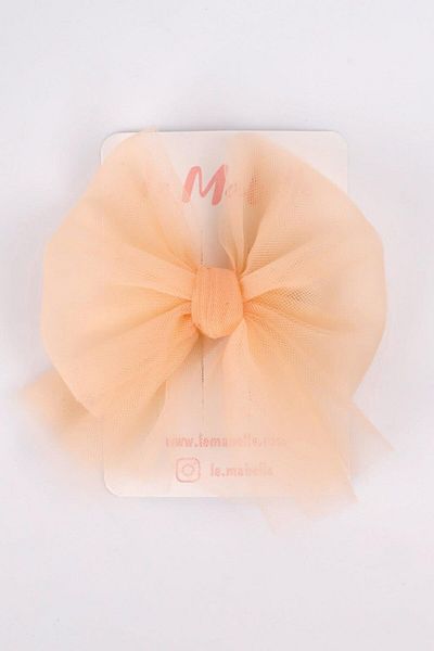 Le Mabelle Salmon Tulle Bow Girl's Clip Buckle