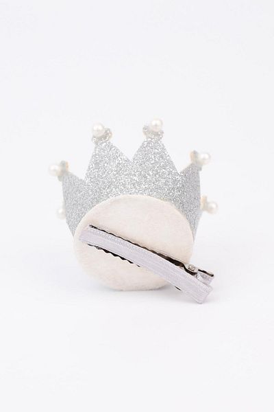 Le Mabelle Cataramă cu clemă Queen Girl cu perle argintie