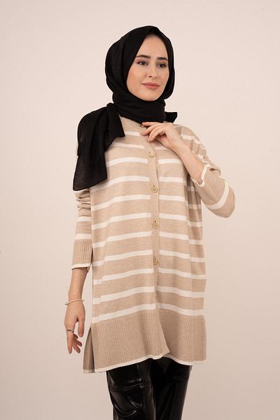 Ghisa 3656-23k Side Line Knitwear Cardigan