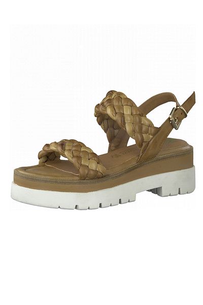 Marco Tozzi Damen Sandalen By Gmk Guido Maria Kretschmer 2-88710-28 Braun 392 Cognac Comb Leder Mit Feel & Leat