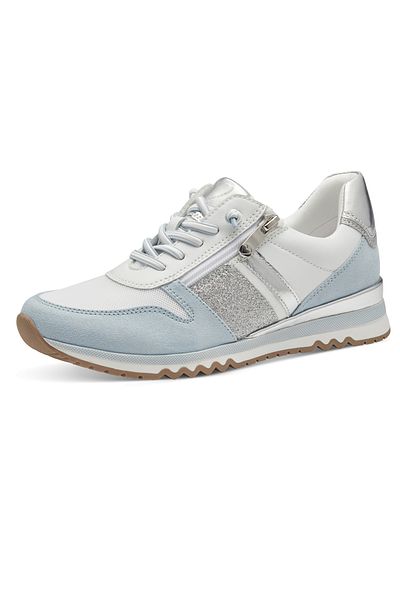 Marco Tozzi Damen Low Sneaker Low Top 2-23707-41 Blau 181 White/lt. Blue Textil/synthetik Mit Mt Rem Sock