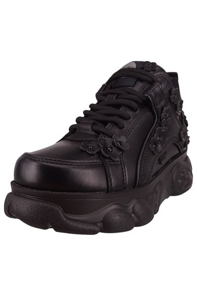 Buffalo Damen Low Sneaker Cld Corin Mid 1636312 Schwarz Black Kunstleder