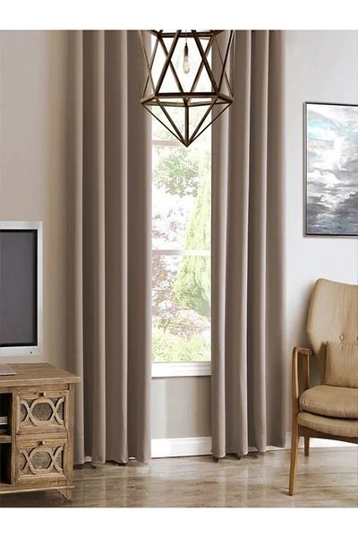 SereDesign Set of 2 Blackout Curtains – Grey Color, Opaque Material