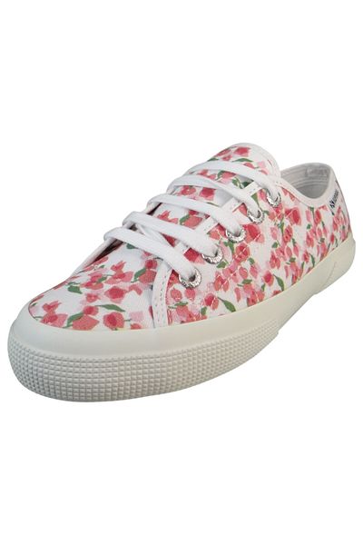 Superga Damen Low Sneaker 3750 Bouganvillea Print Leggera S71472w Weiß A8k White Fuchsia Pink Textil