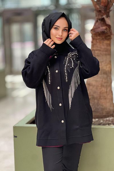 Ghisa Jewelled Chain Tasseled Knitwear Cardigan