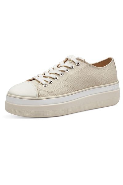 Tamaris Damen Low Sneaker Low Top 1-23723-42 Beige 418 Ivory Lederimitat/ Textil Mit Removable Sock
