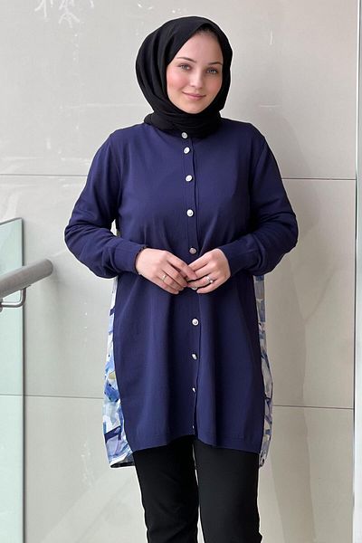 Nuss Cupra Mercerized Cardigan with Pattern on the Back