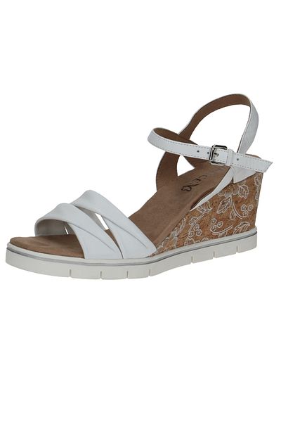 Caprice Damen Sandalen G-white 9-28710-20 Weiß 160 White Softnap Leder Mit Cap Memotion