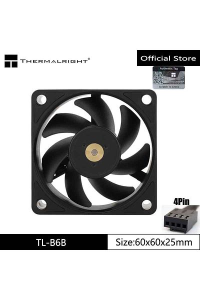 Choice مروحة تبريد هيكل Thermalright TL-B6B TL-B6W أخرى RGB، 60x60x25 مم/3200 دورة في الدقيقة، منخفضة الضوضاء وعالية الأداء