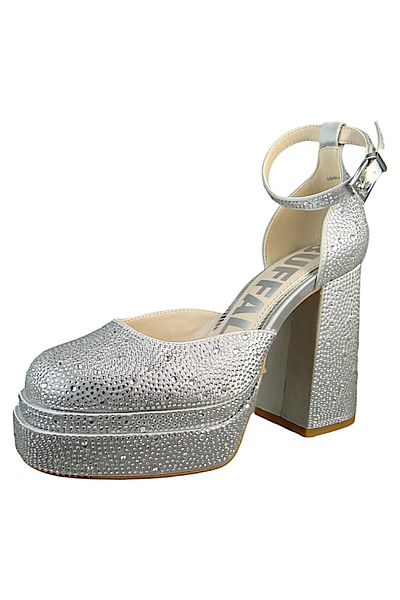 Buffalo Damen Klassische Pumps May Dorsay Vegan 1290180 Silberfarben Silver Textil
