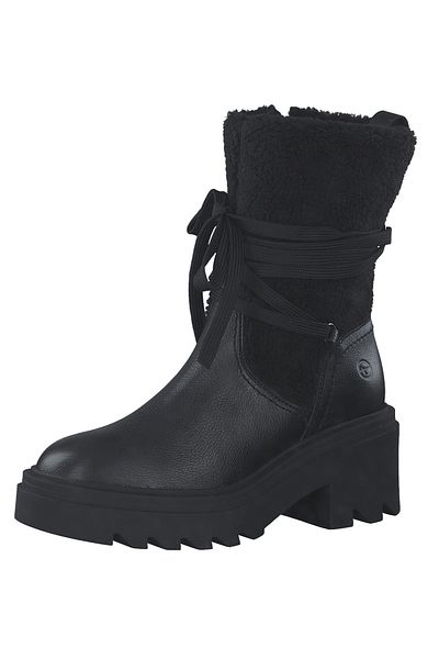 Tamaris Damen Elegante Stiefel 1-26242-41 Schwarz 098 Black Comb Leder Und Textil Mit Touch-it