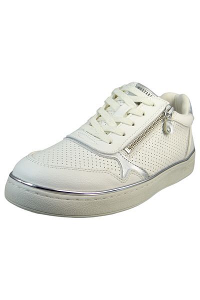 Mustang Damen Low Sneaker Low Top 1300313 Weiß 1 Weiss Kunstleder