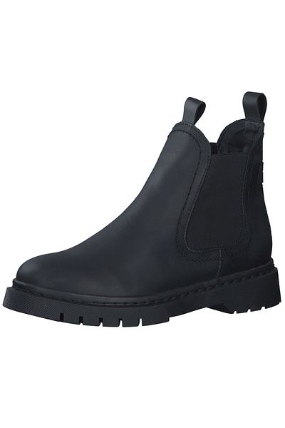 Tamaris Damen Elegante Stiefelette 1-25829-43 Schwarz 001 Black Leder