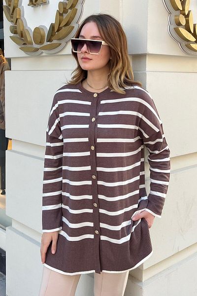 Ghisa 3656-23k Side Line Knitwear Cardigan