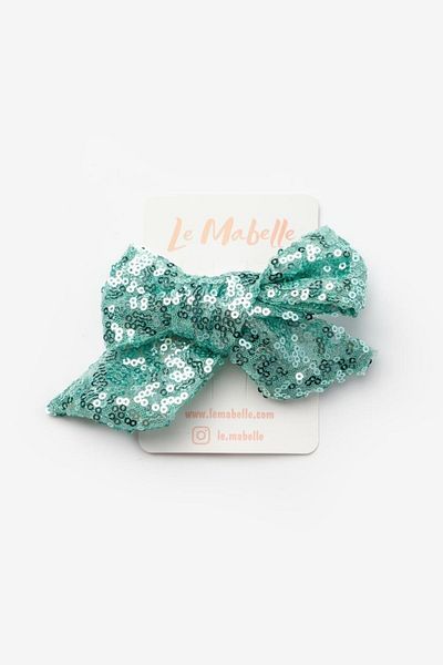Le Mabelle Mint Sequined Girl's Clip Buckle