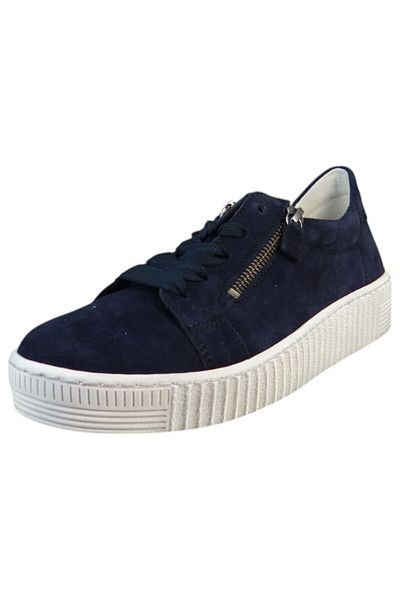 GABOR Damen Low Sneaker Low Top 63.334 Blau 16 Atlantik Leder