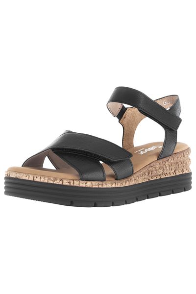 GABOR Damen Sandalen G-weite 62.704 Schwarz 57 Schwarz Leder
