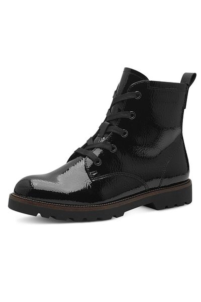 Tamaris Damen Elegante Stiefelette 1-25261-43 Schwarz 018 Black Patent Kunstleder Mit Touch-it