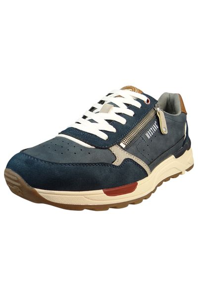 Mustang Herren Low Sneaker Low Top 4186307 Blau 800 Dunkelblau Textil/synthetik