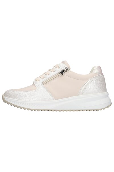 Waldläufer Damen Low Sneaker H-mara Low Top 765h01-101 Creme 111 Perl Leder Mit Eva & Herausnehmbar