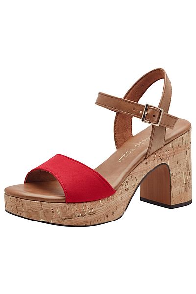 Marco Tozzi Damen Sandalen F 1/2 2-28008-42 Rot 597 Red Comb Textil/synthetik