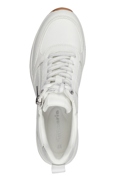 Tamaris Damen Low Sneaker Low Top 1-23721-42 Weiß 171 White/silver Kunstleder Mit Removable Sock