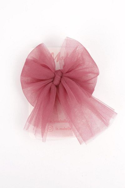 Le Mabelle Dried Rose Tulle Bow Girl's Clip Buckle