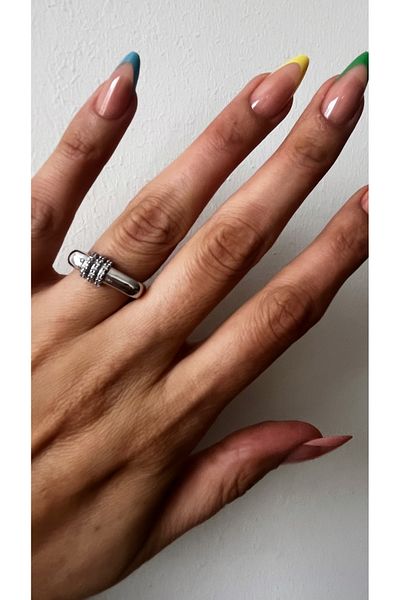 NAİFTAKIAKSESUAR Women's 3 Row Zircon Stone Adjustable Ring