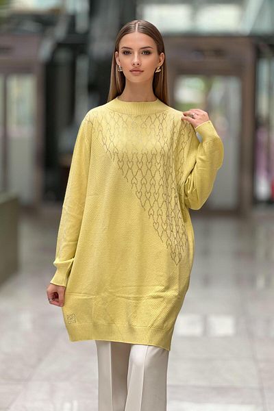 Ghisa Turtleneck Heart Jewelled Knitwear Tunic