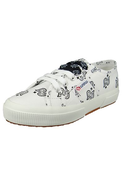 Superga Damen Low Sneaker Cotw Bandanasilk S81144w-2750 Weiß 909 White Black Textil