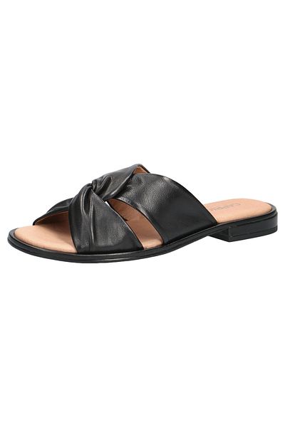 Caprice Damen Sandalen 9-27100-28 Schwarz 040 Black Softnap Leder Mit Leather Sock